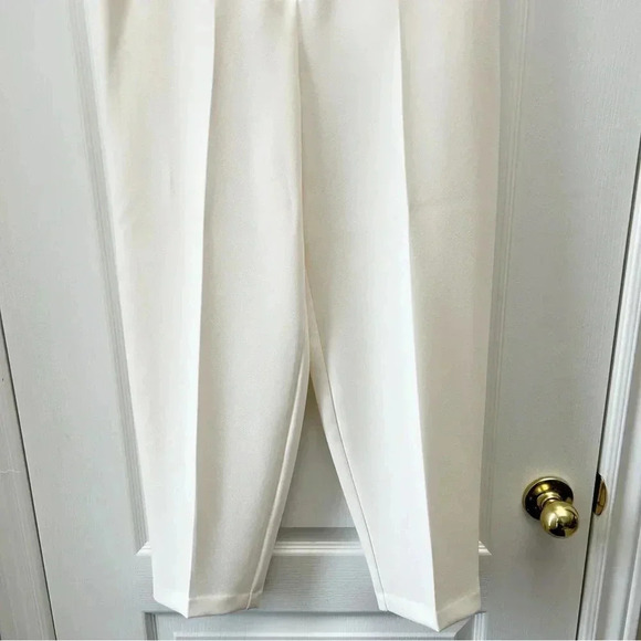 Topshop Trousers Jodi Tapered Leg High Waisted Belted Pants Ivory Size 4 NWT - Picture 8 of 16